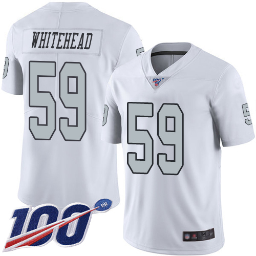 Men Oakland Raiders Limited White Tahir Whitehead Jersey NFL Football #59 100th Season Rush Vapor Jersey->oakland raiders->NFL Jersey